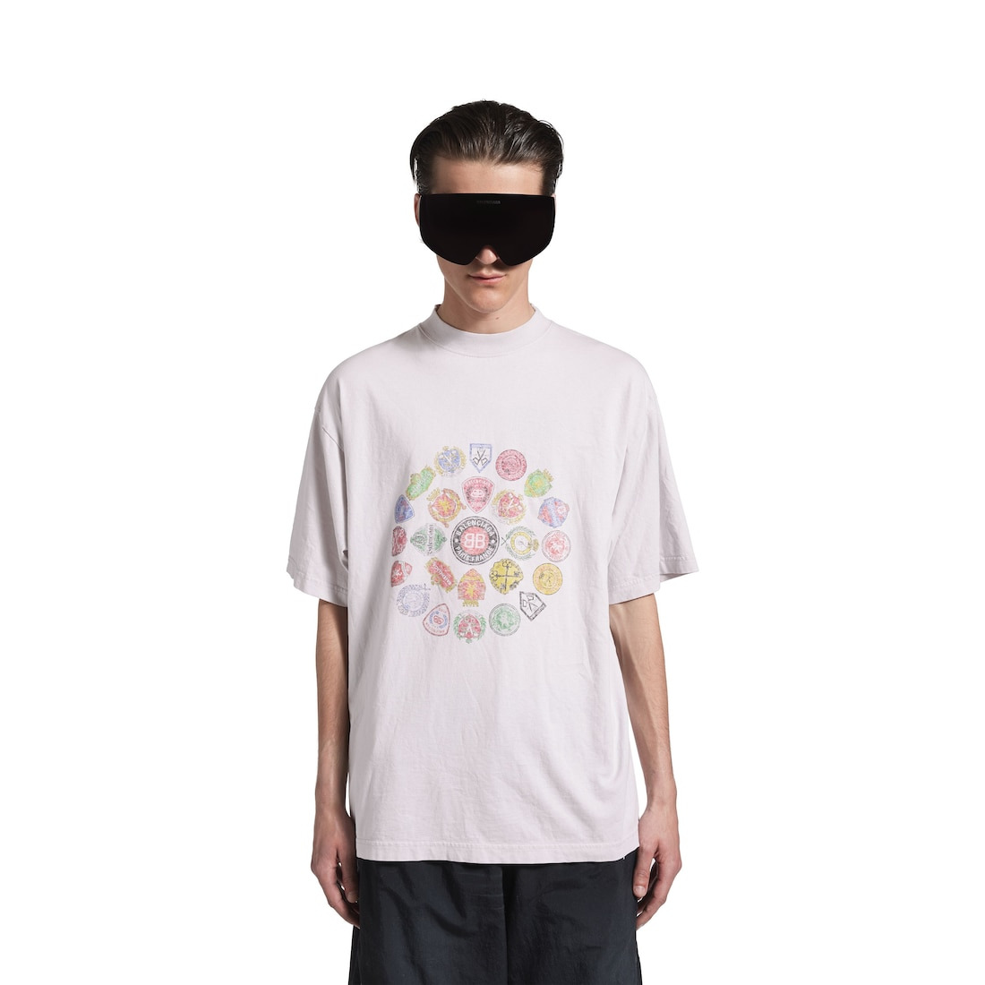 Men's Spiral Crest T-shirt Medium Fit in Dirty White - 4