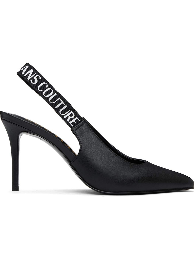 Black Logo Scarlett Slingback Heels - 1