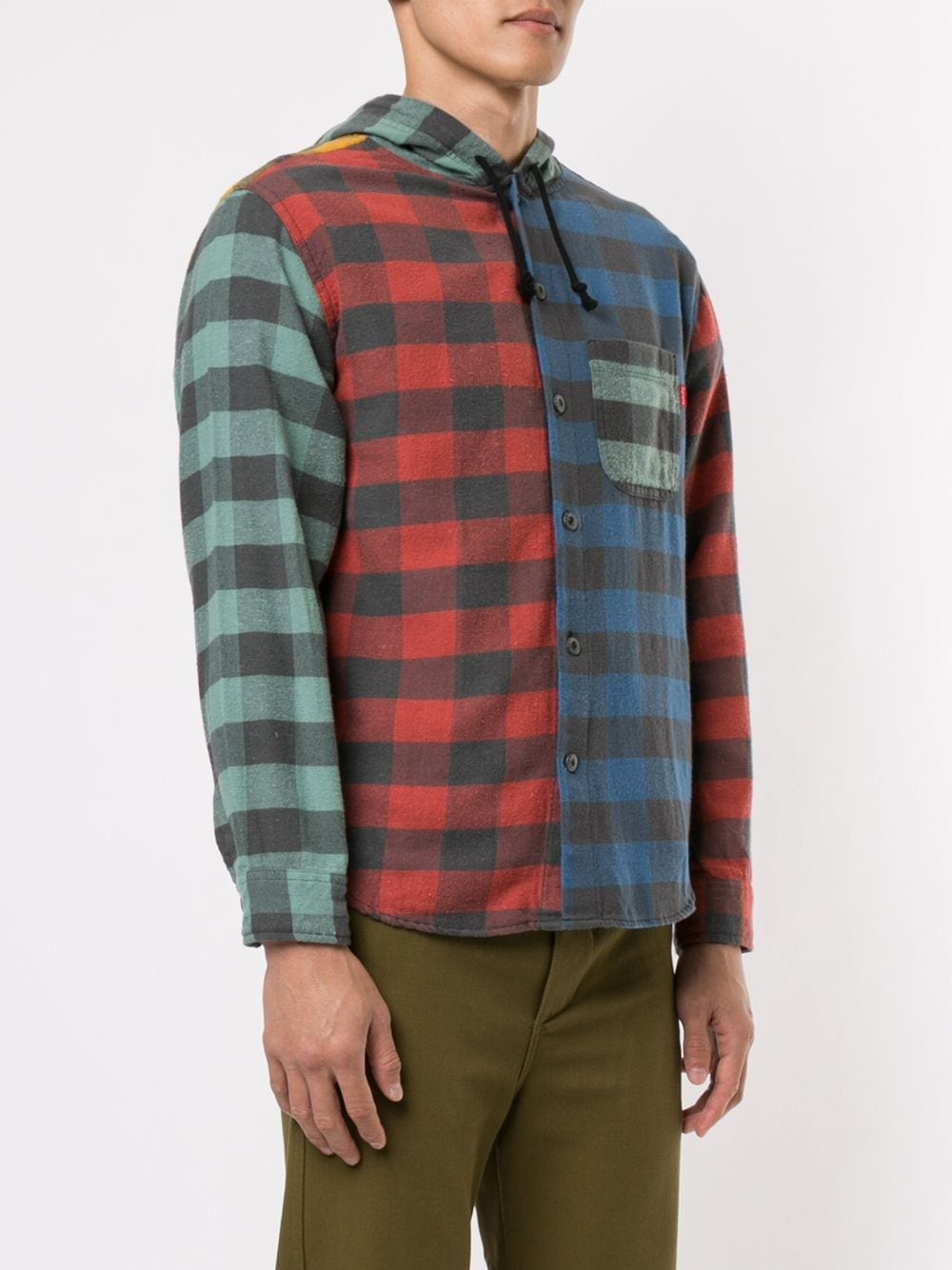 hooded plaid flannel shirt - 3