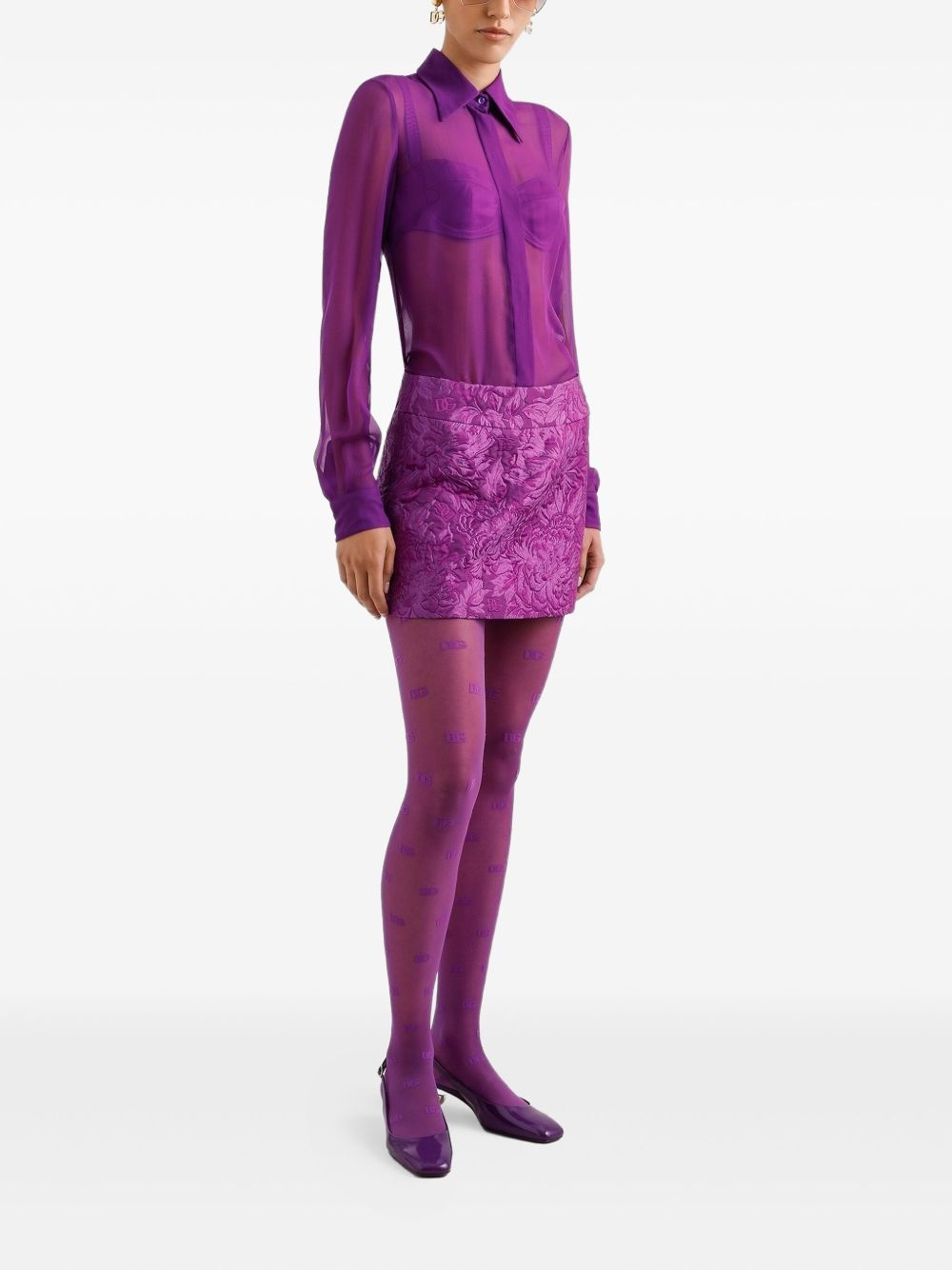 jacquard mini skirt - 2