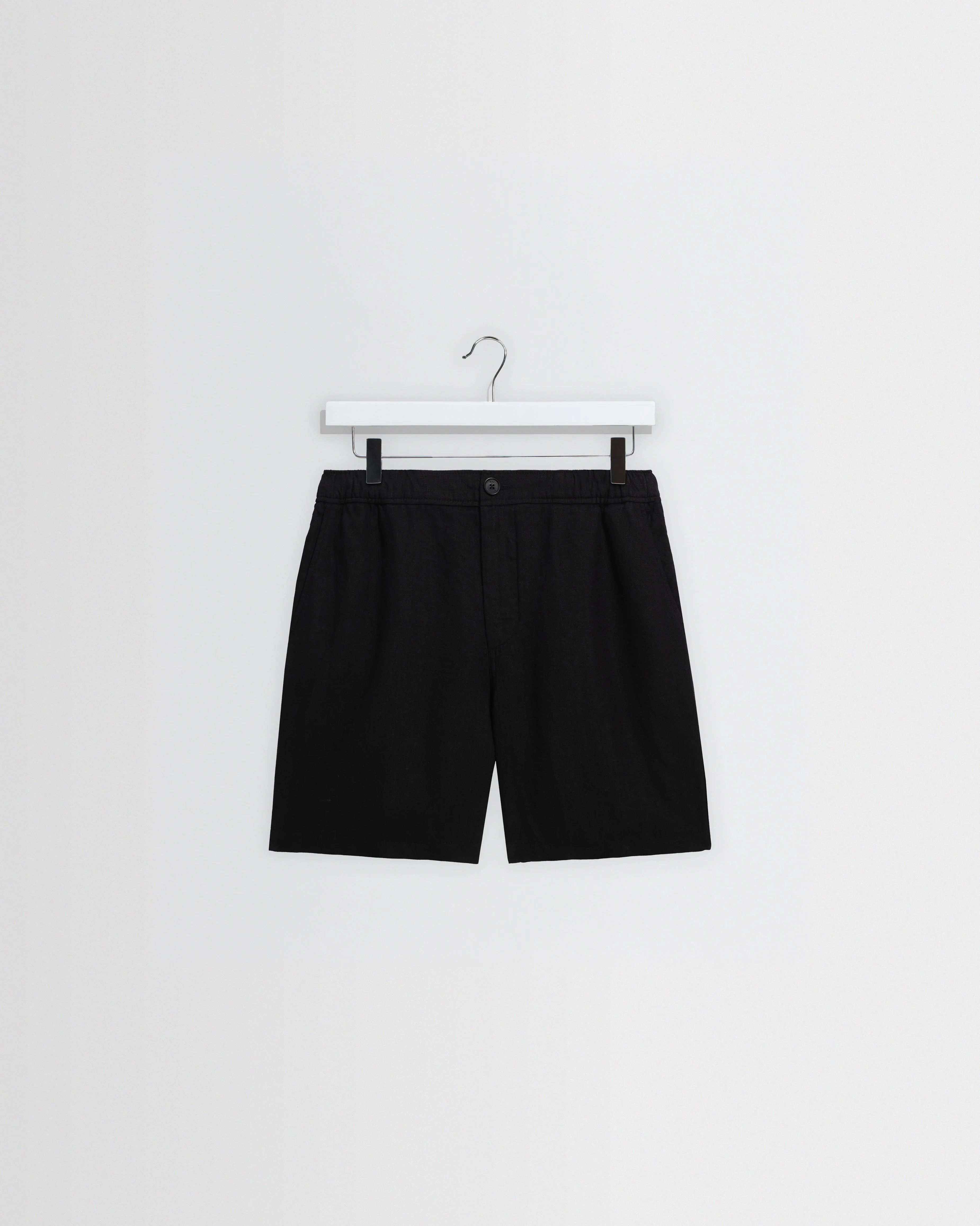 Kurt - Black Washed Linen Shorts - 1