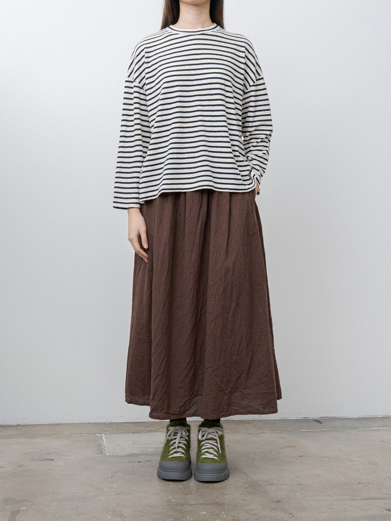 ICHI Antiquités Stripe Pullover Tee - White/Navy outlook