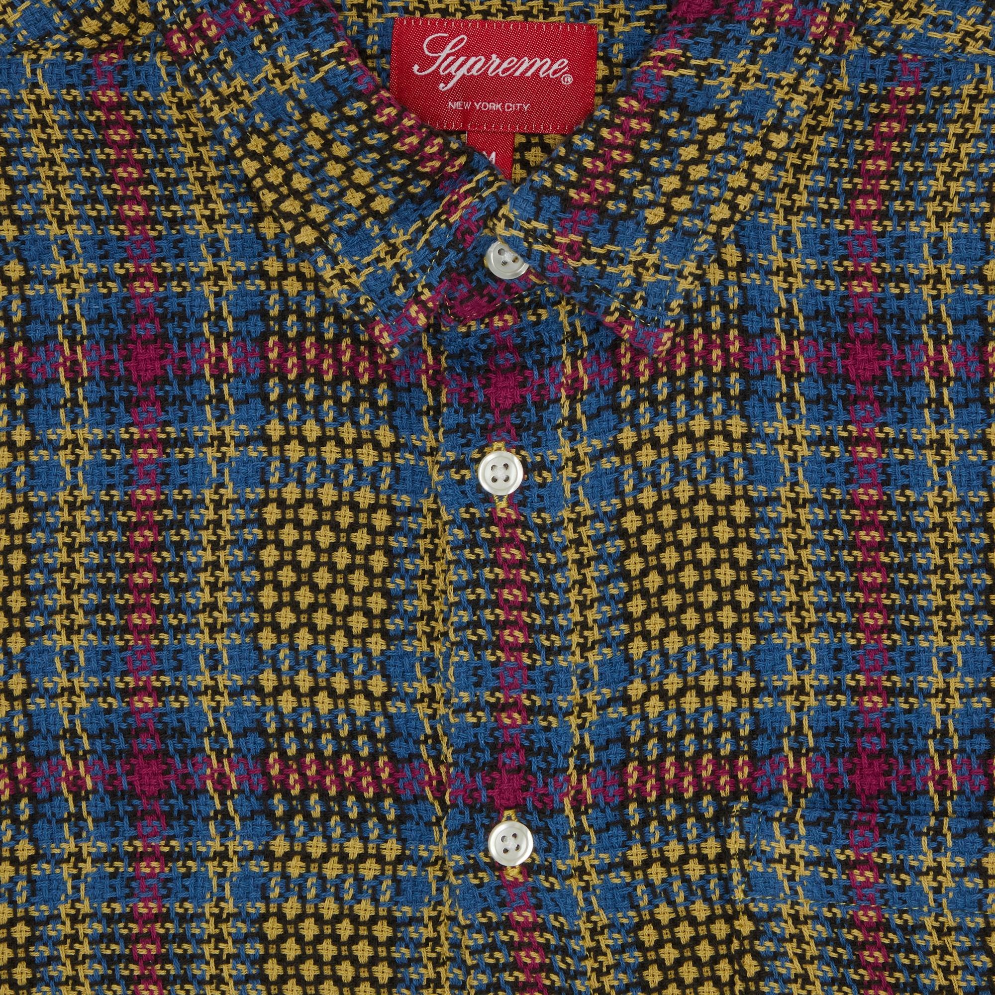 Supreme Basket Weave Plaid Shirt 'Yellow' - 3