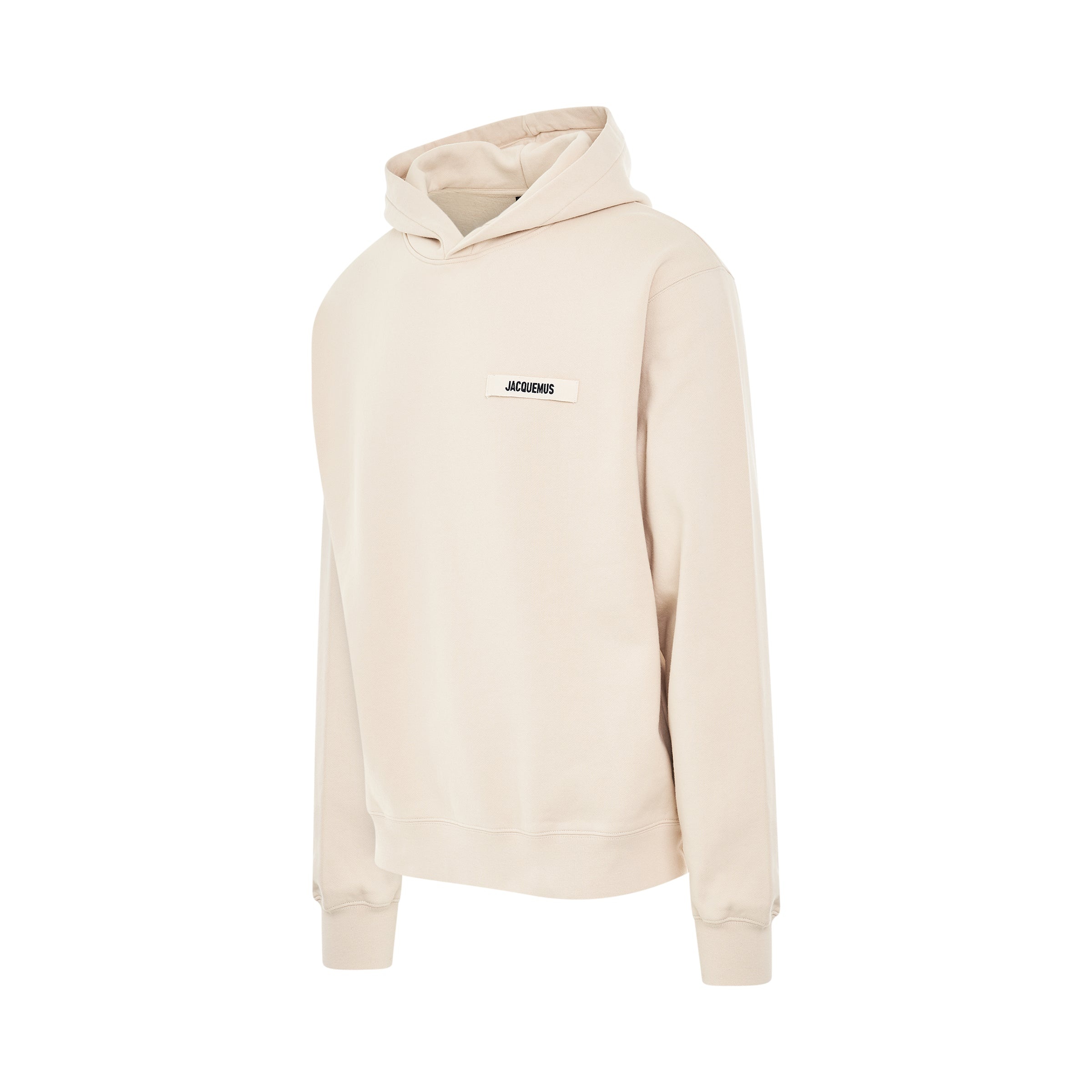 Gros Grain Logo Hoodie in Beige - 2
