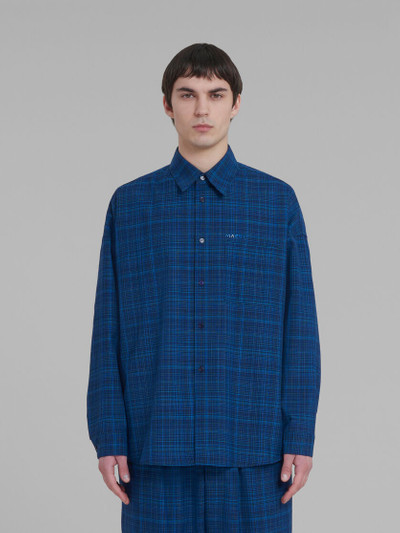 Marni BLUE SHIRT IN CHECKED LIGHT WOOL outlook