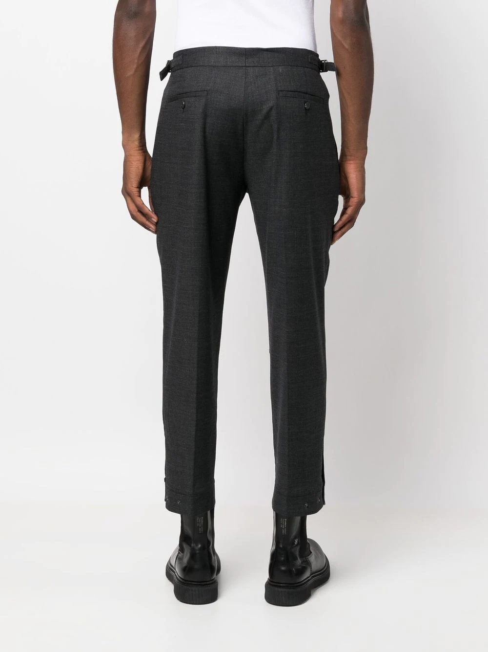 side buckle-detail tailored trousers - 4