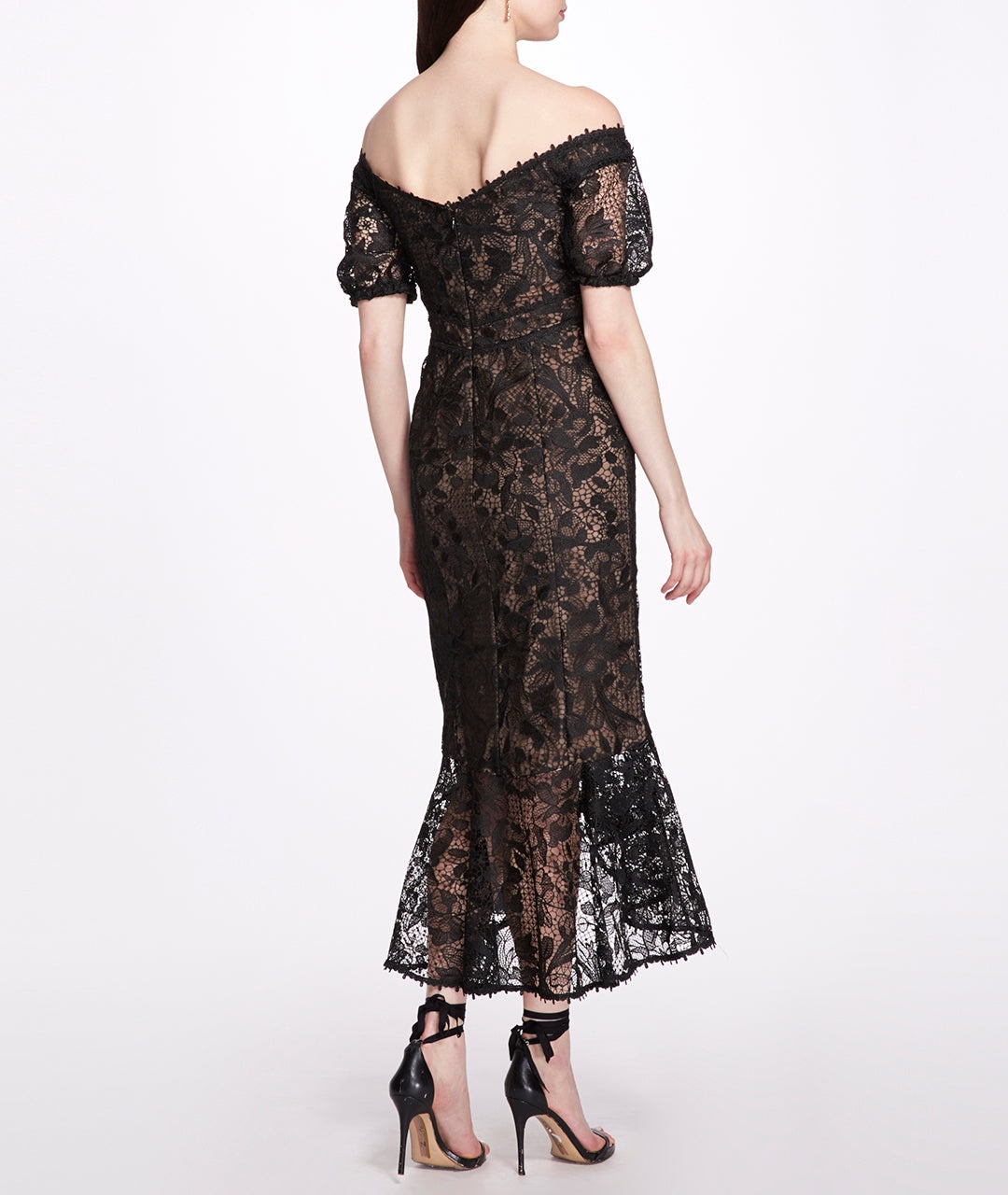 OFF THE SHOULDER GUIPURE DRESS - 3