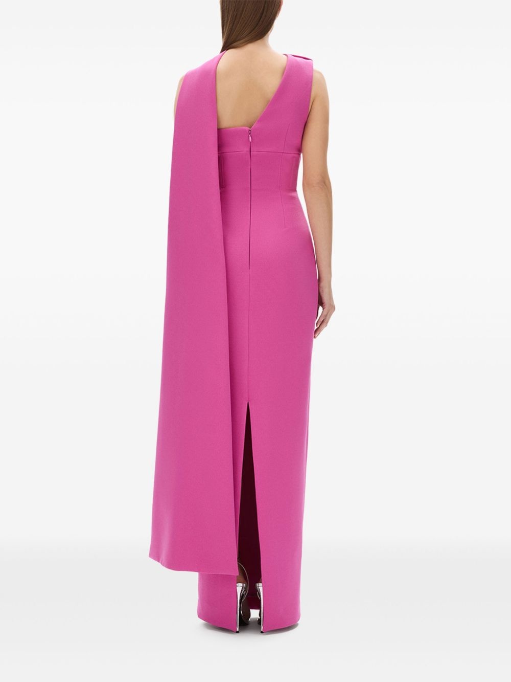Clara asymmetrical cape-detail dress - 4