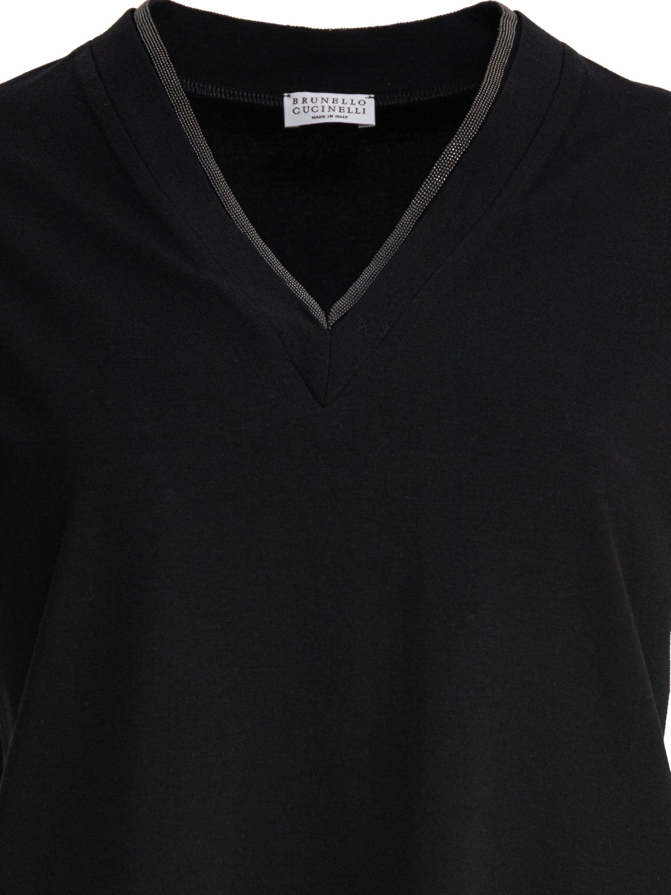 Brunello Cucinelli Women T-Shirt With Shiny Contour - 3