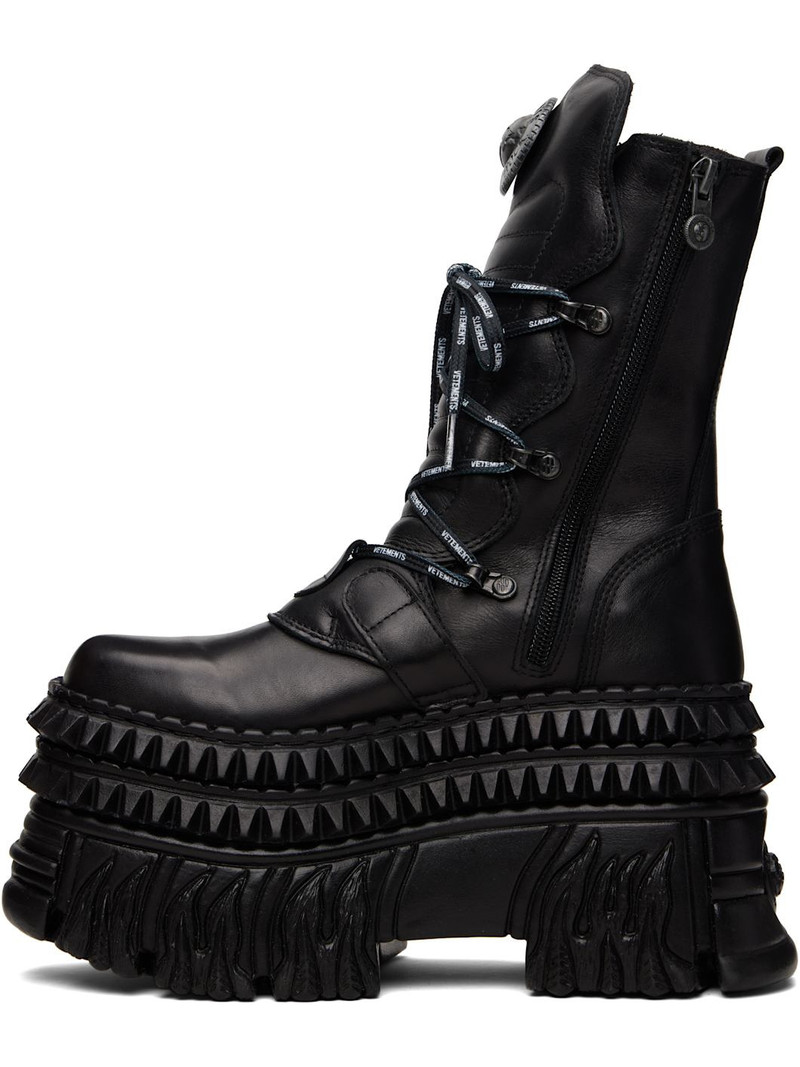 VETEMENTS Black New Rock Edition Lace Up Boots outlook