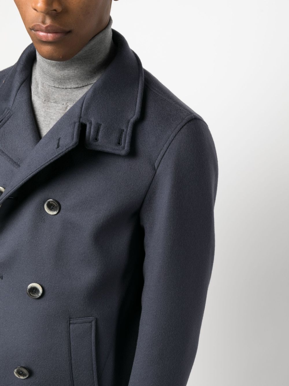 double-breasted wool-cashmere coat - 5
