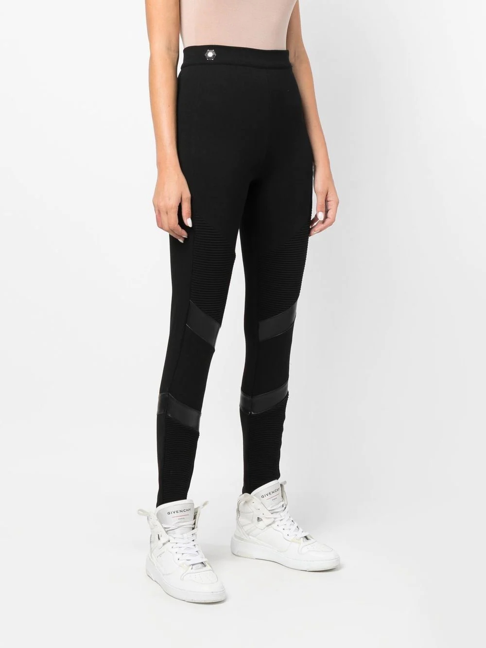 Super high-waisted denim-leggings - 3