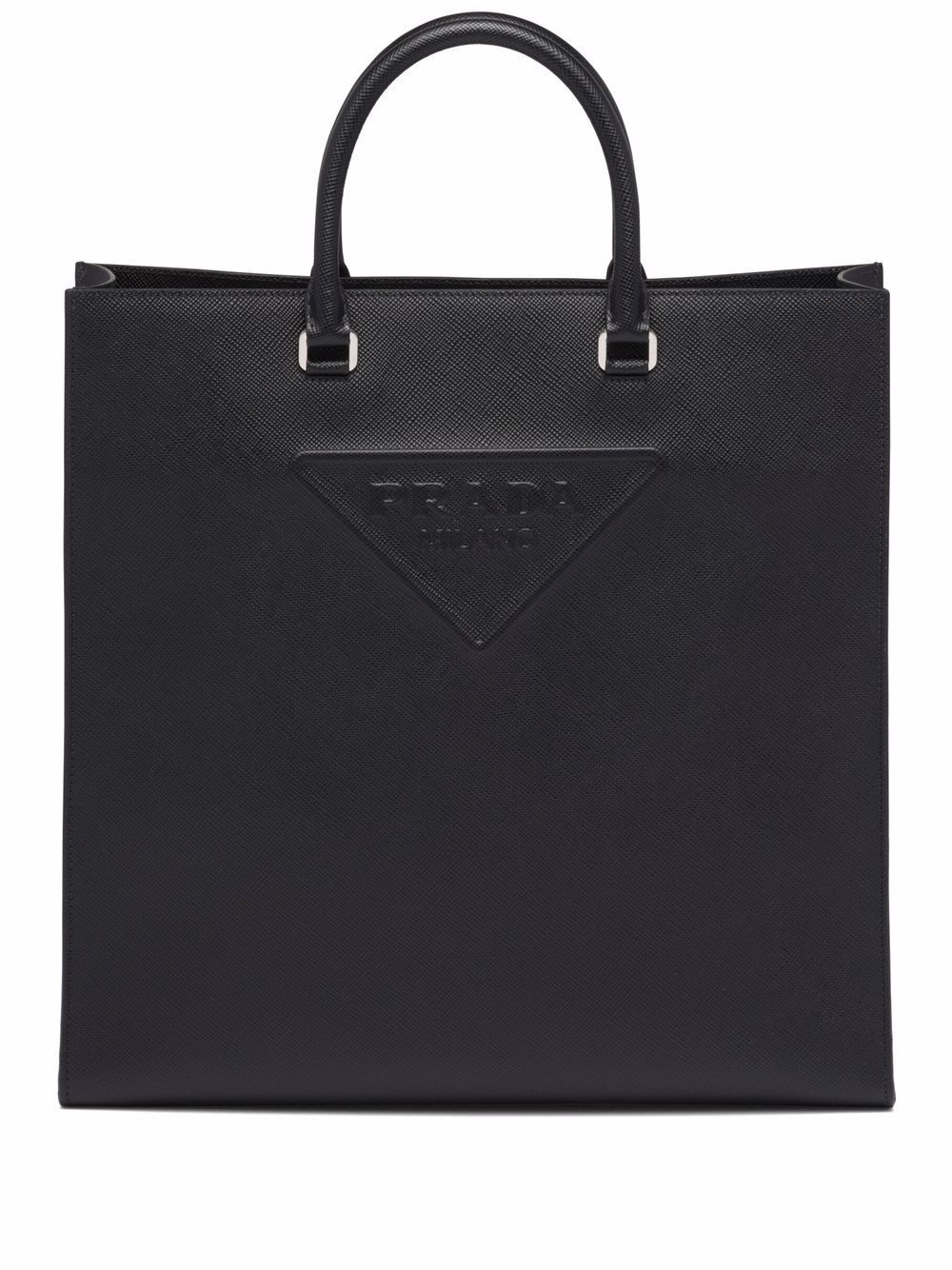 logo-embossed Saffiano leather tote - 1