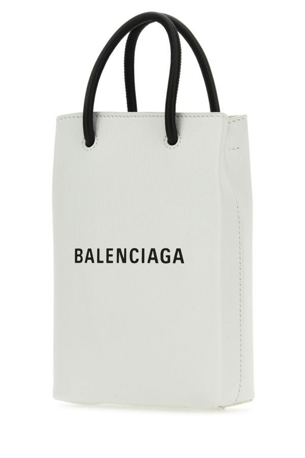 Balenciaga Woman White Leather Phone Case - 2