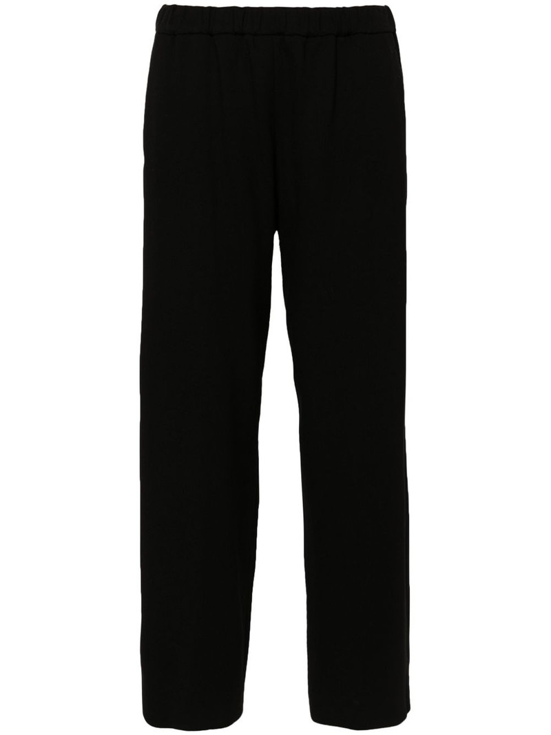 elasticated-waist tapered trousers 1