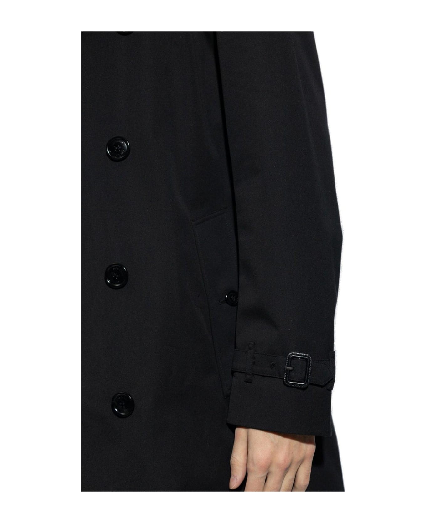 Double-breasted Belted-waist Trench Coat - 5