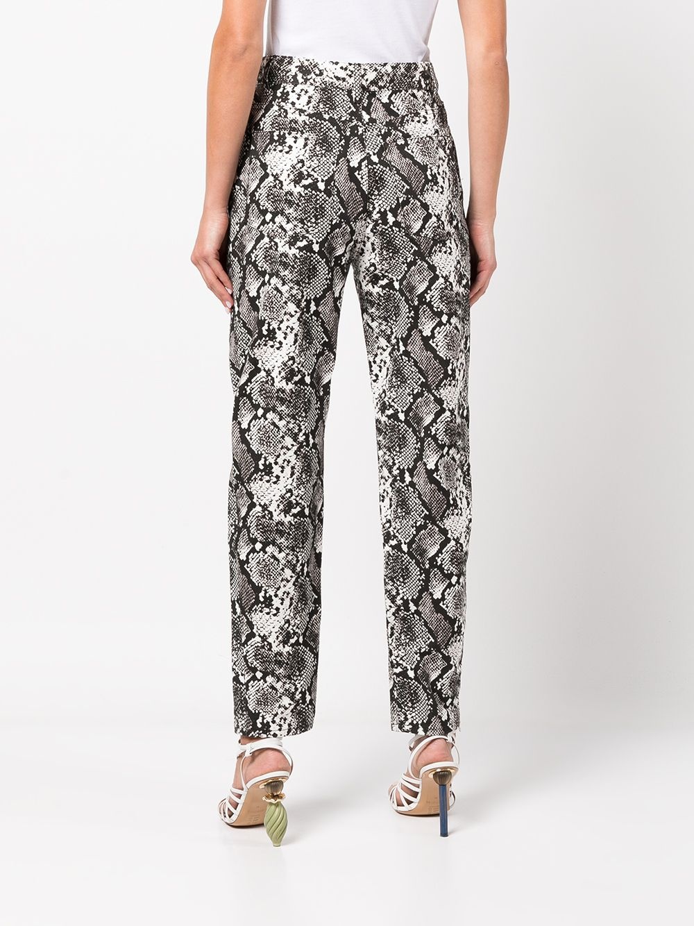 tapered snakeskin-effect trousers - 4