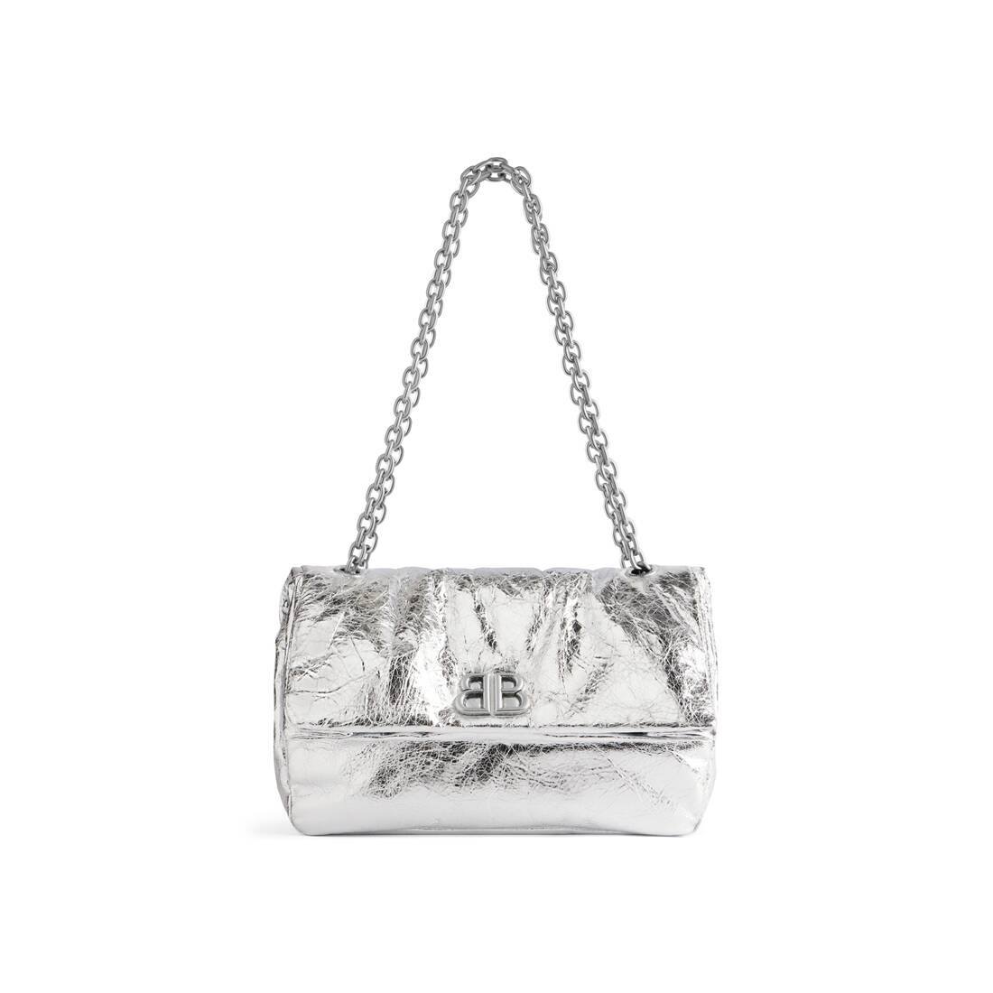 Women's Monaco Small Chain Bag Metallized  in Silver - 1