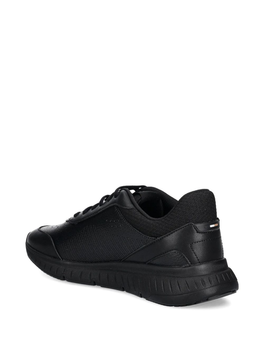 perforated leather sneakers - 4