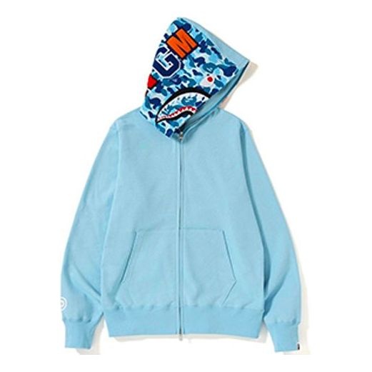 A Bathing Ape Shark Full Zip Hoodie 'Blue' BAPE-SS19-3 - 1