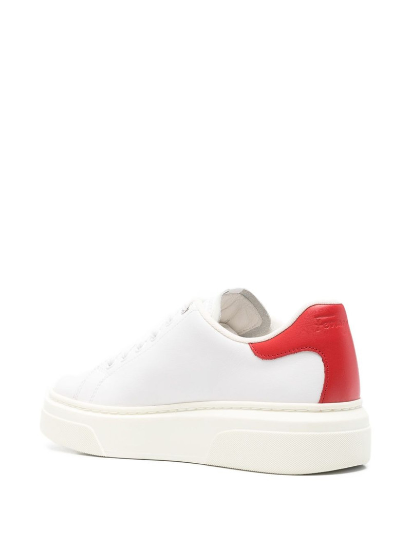 leather lace-up low-top sneakers 3