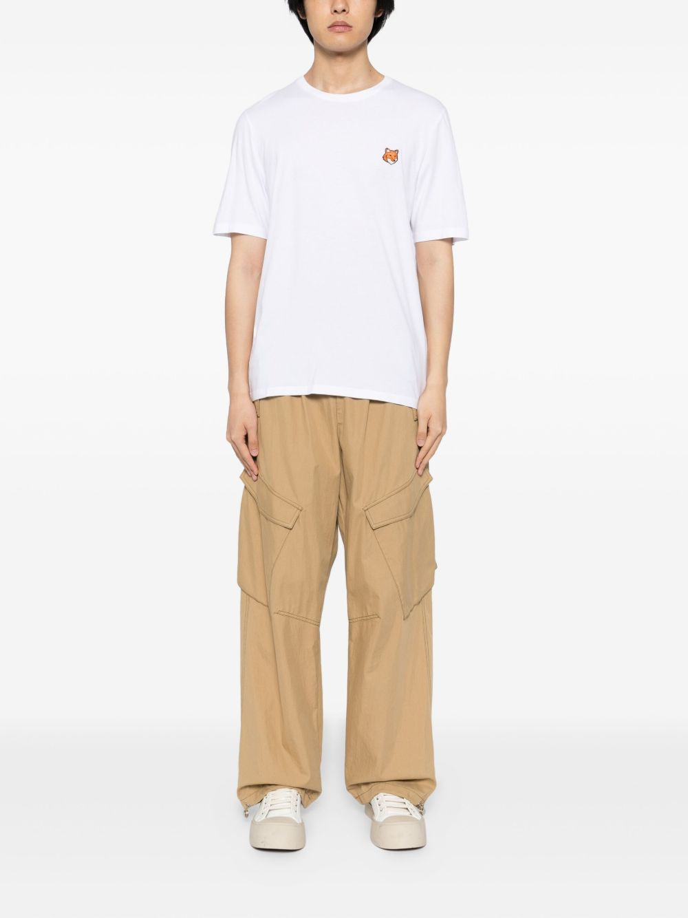 fox-head patch T-shirt - 2