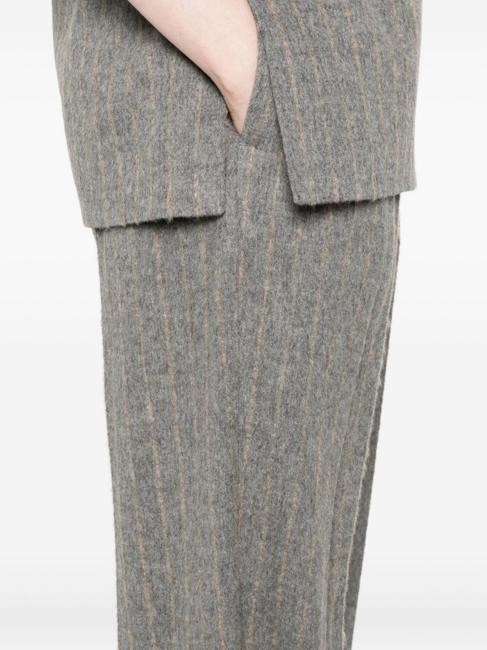 pinstripe wool trousers - 5