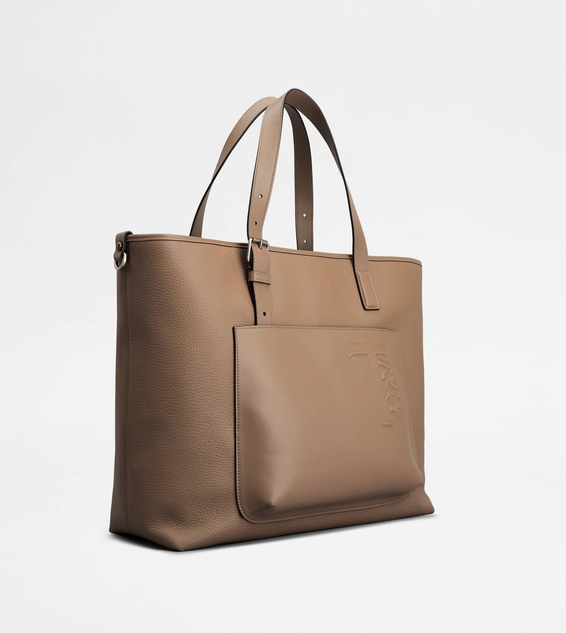 TOD'S SHOPPING BAG IN LEATHER MEDIUM - BROWN - 3