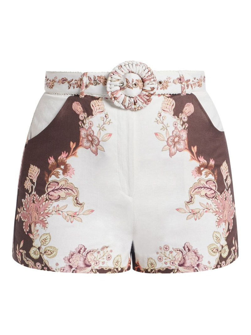 floral belted shorts 1