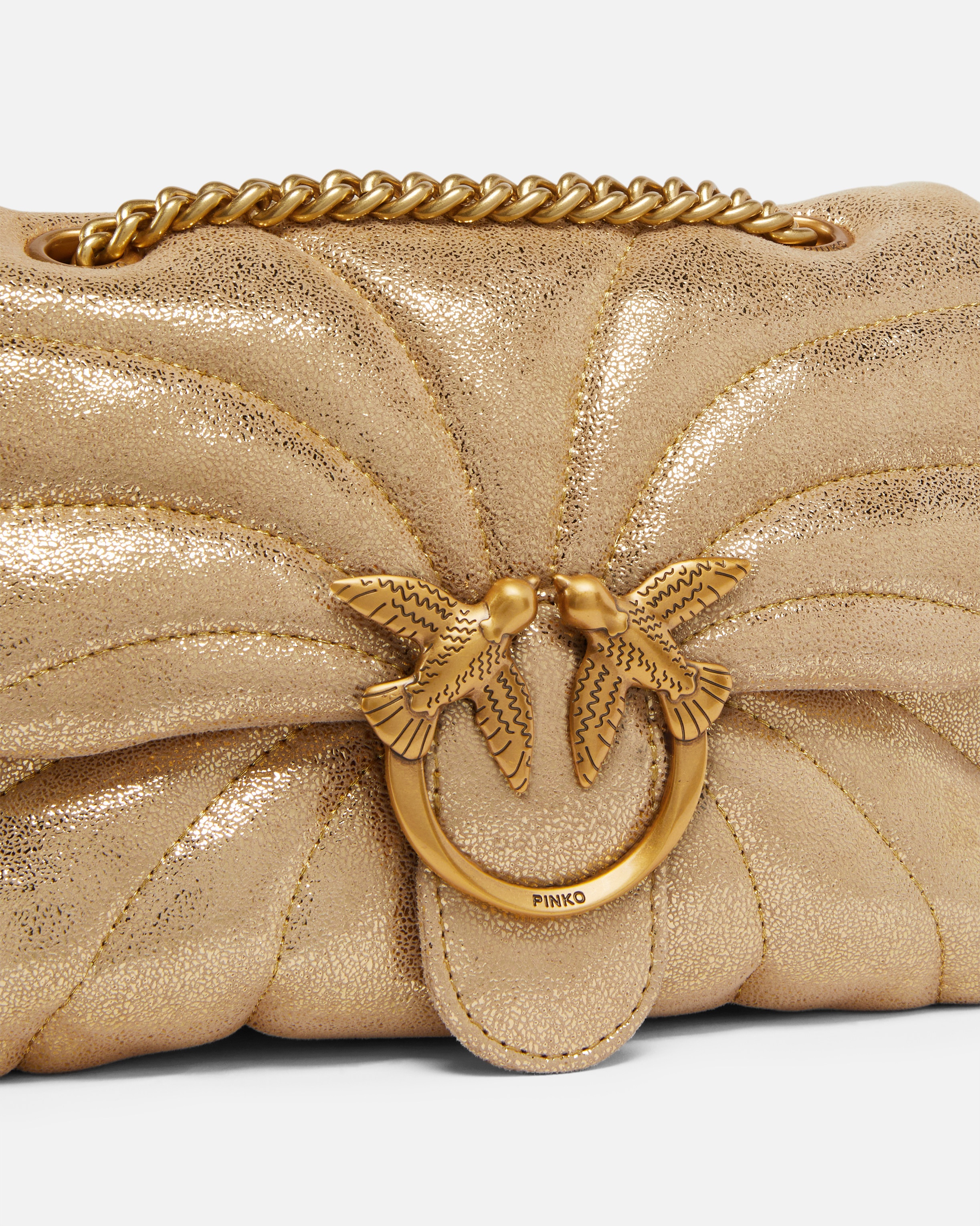LOVE BAG PUFF BUTTERFLY SUEDE GLITTER SMALL SHOULDER BAG - 3