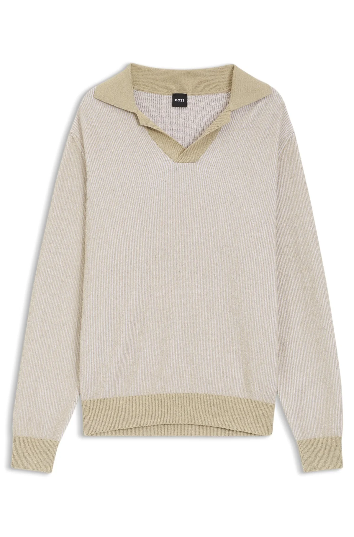 JOHNNY-COLLAR SWEATER IN A COTTON BLEND - 1