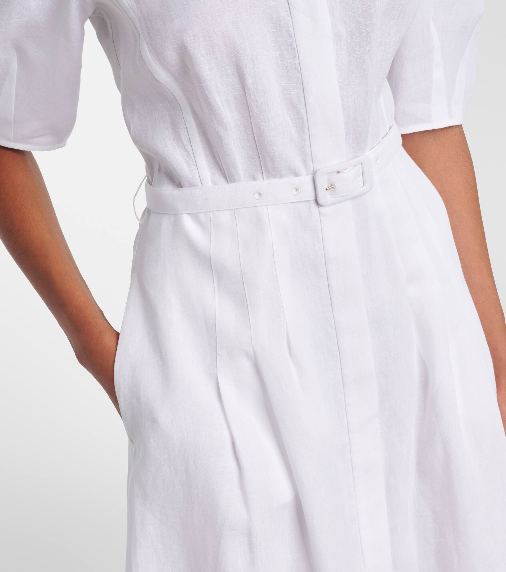 Maude belted linen shirt dress - 6