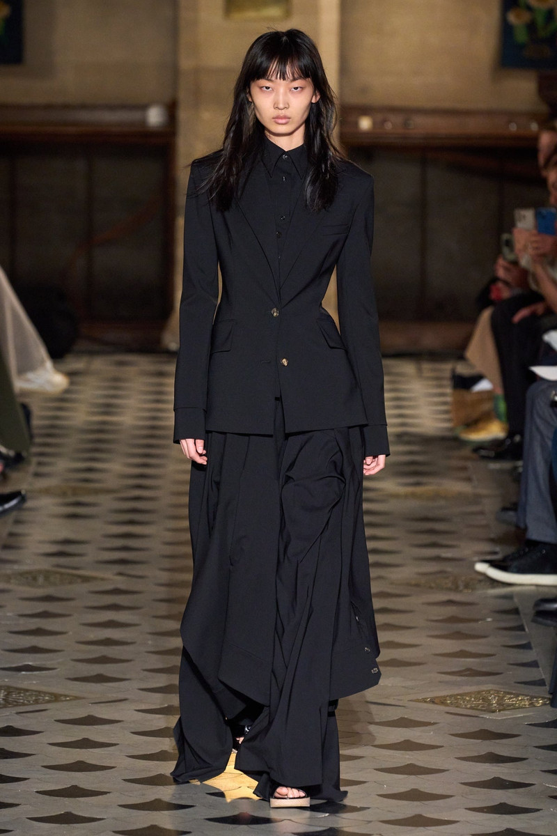 FITTED TAILORED JACKET WITH SHIRT AND VEST INSERT BLACK 1