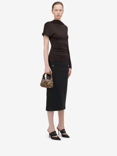 Alexander McQueen Women's The Jewelled Hobo Mini Bag in Natural/black outlook