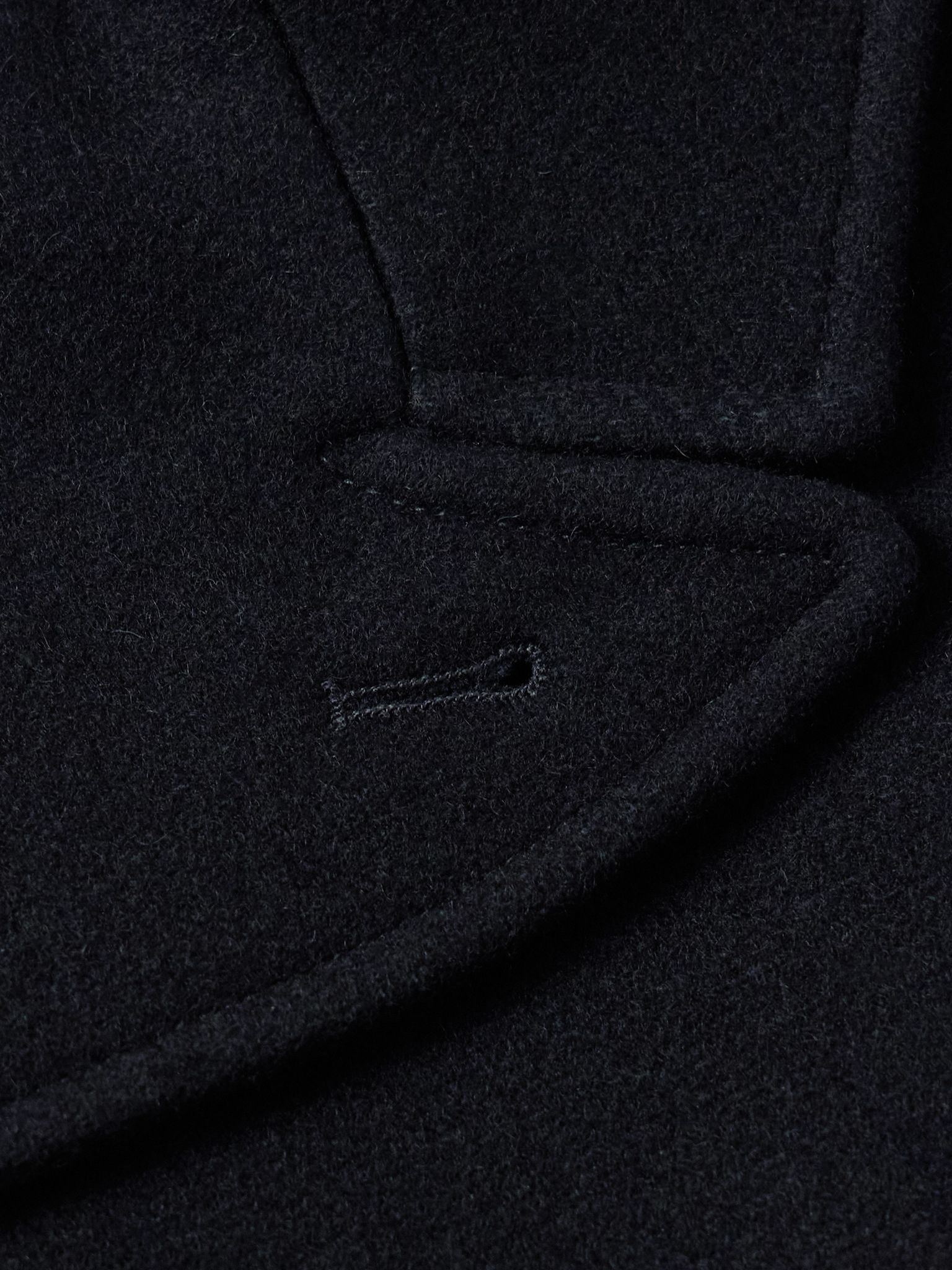 Albion Double-Breasted Felt Coat Navy - 6