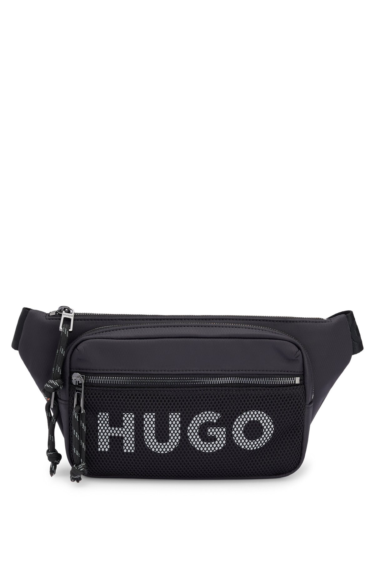 BELT BAG WITH CONTRAST LOGO AND MESH OVERLAY - 2