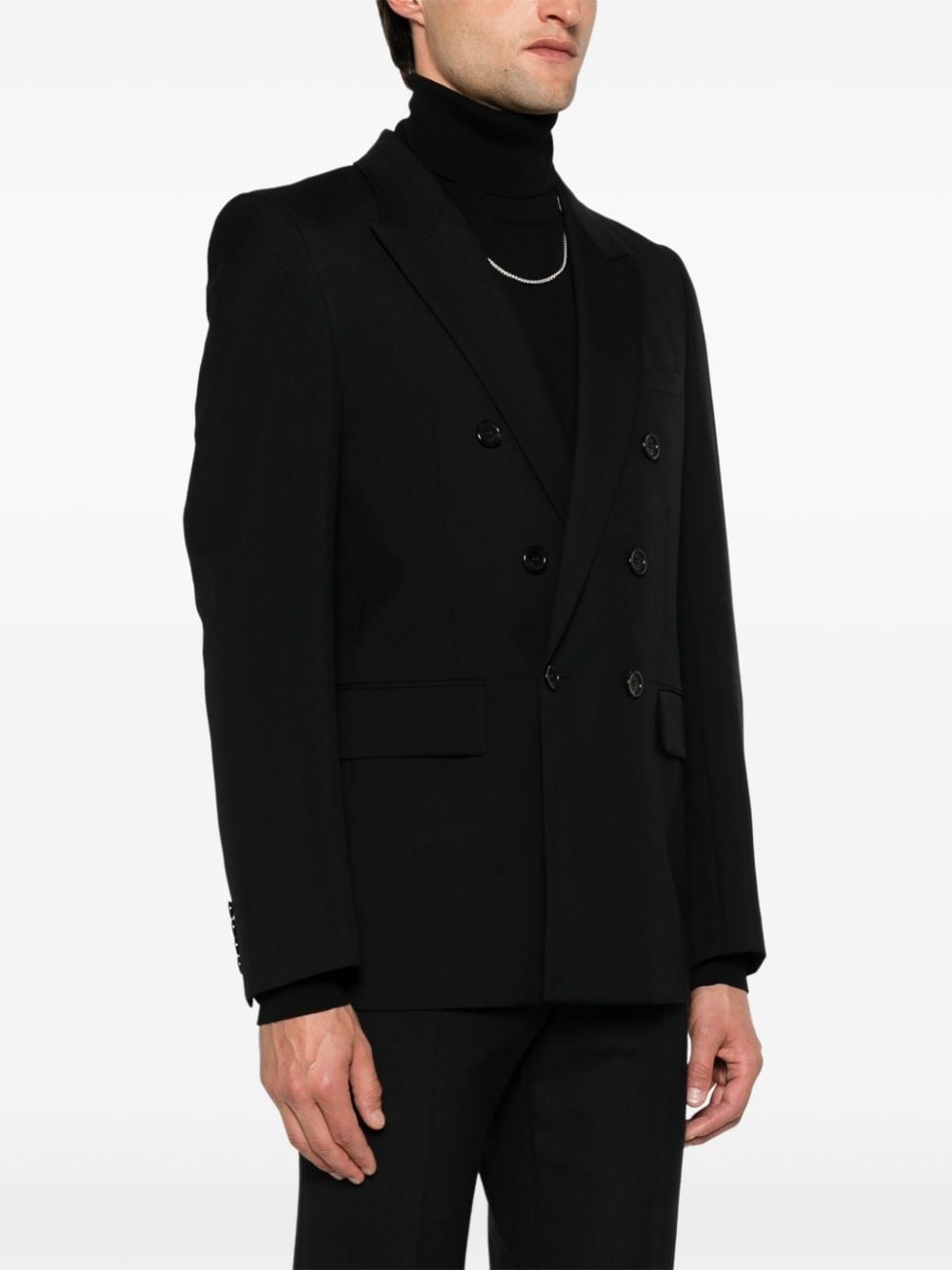 wool gabardine blazer - 3