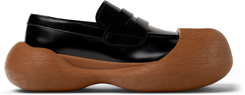 CAMPERLAB Black-brown leather loafers outlook