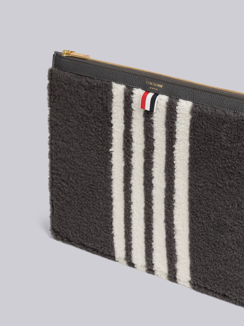 Thom Browne Curly Merino Shearling 4-Bar Medium Document Holder outlook
