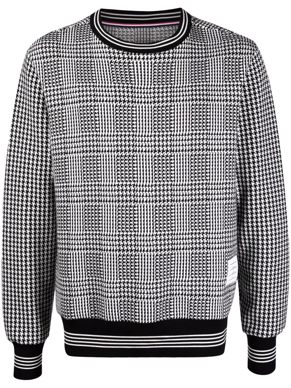 houndstooth-pattern cotton sweatshirt - 1