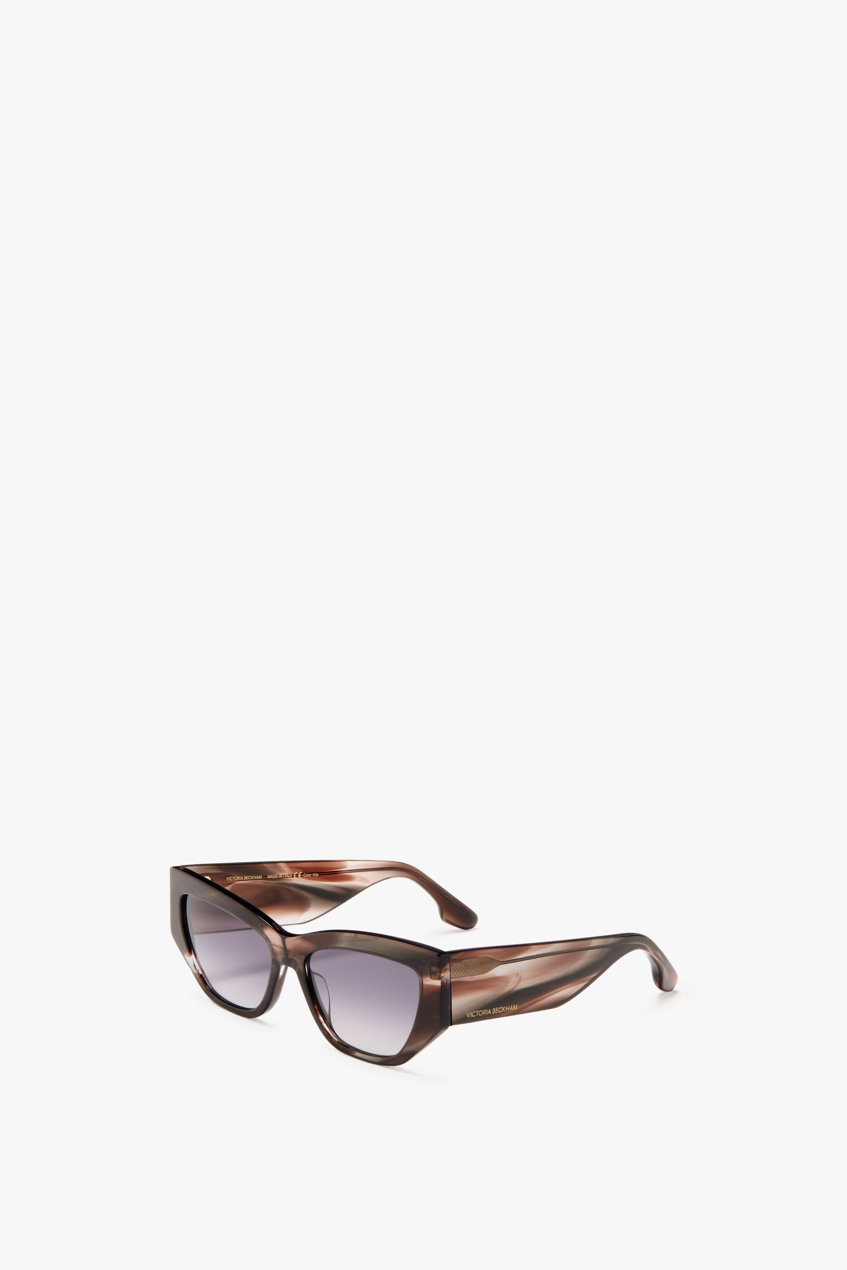 Sculptural Frame Sunglasses in Striped Grey - 2