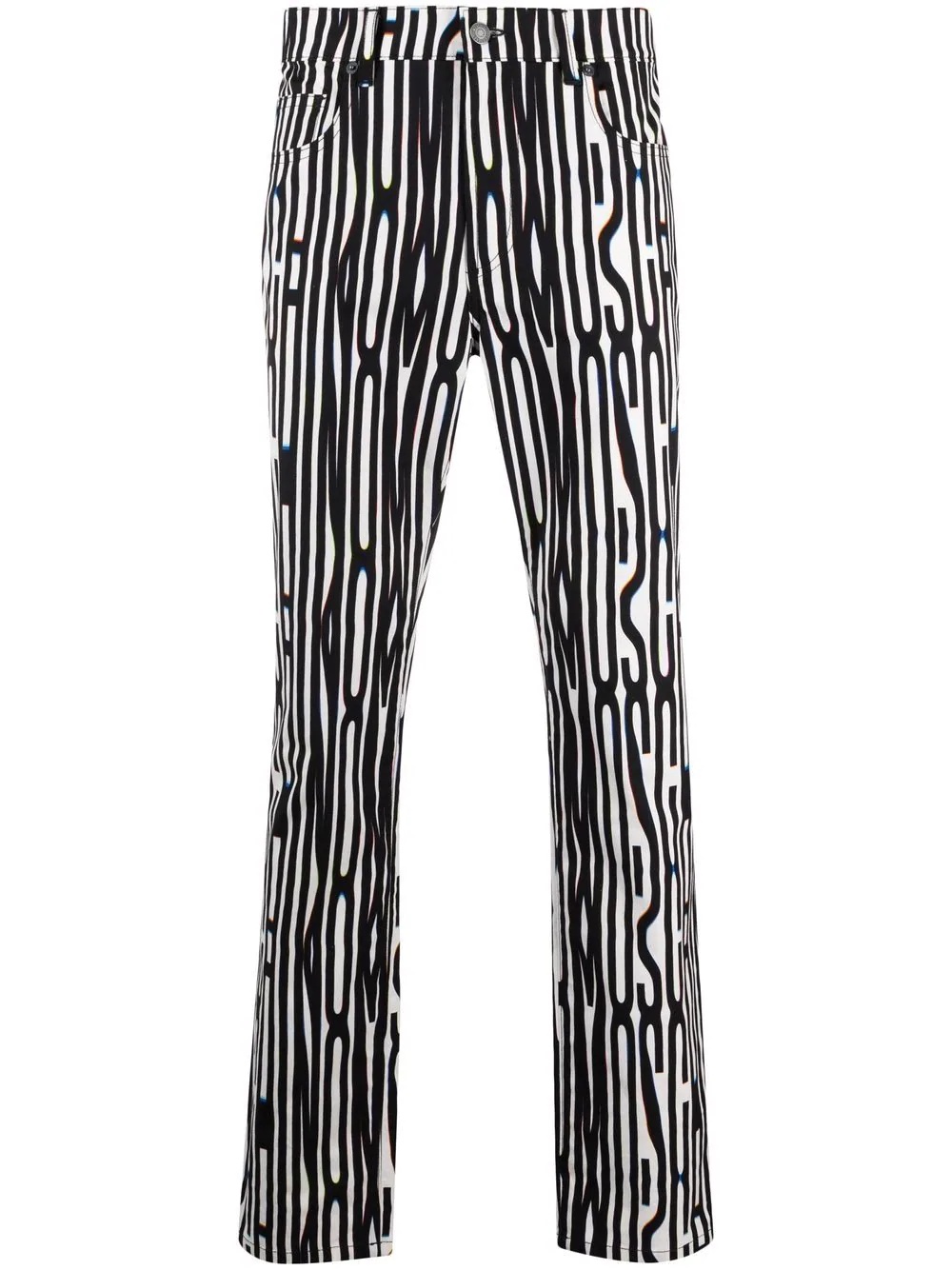 Warped Logo print slim-fit gabardine trousers - 1