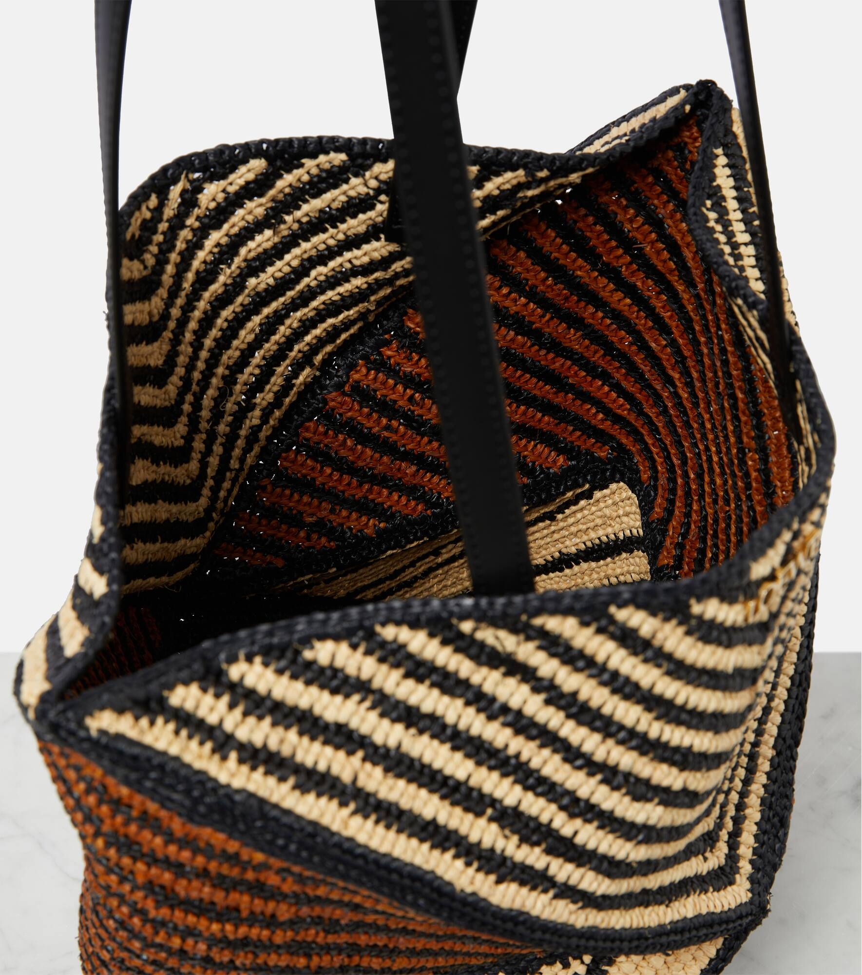 Paula's Ibiza Puzzle Fold Medium raffia tote bag - 3