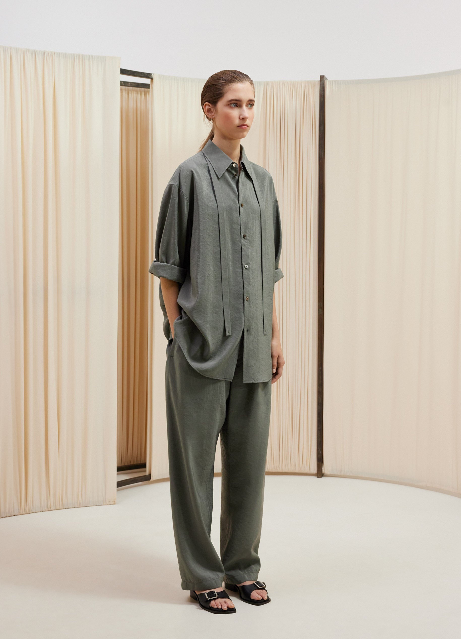 LONG SHIRT WITH TIE - 3
