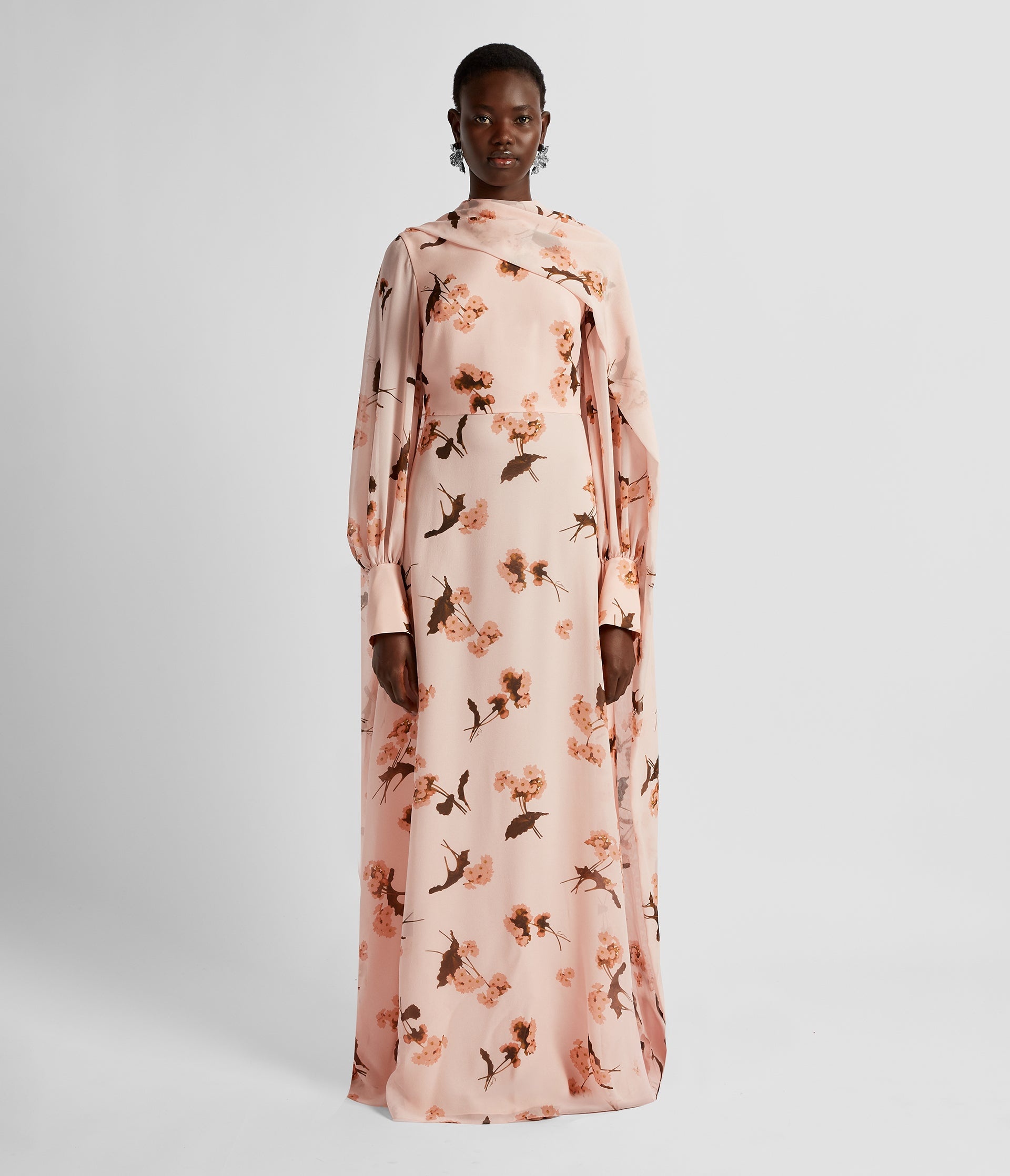 LONG SLEEVE DRAPE GOWN - 2