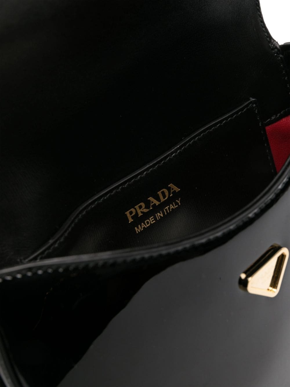 triangle-logo patent leather shoulder bag - 5
