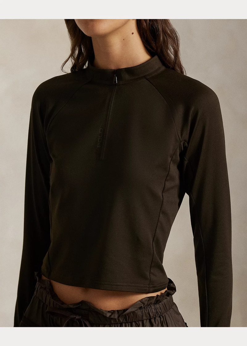 Sueded Jersey Cropped Half-Zip 5