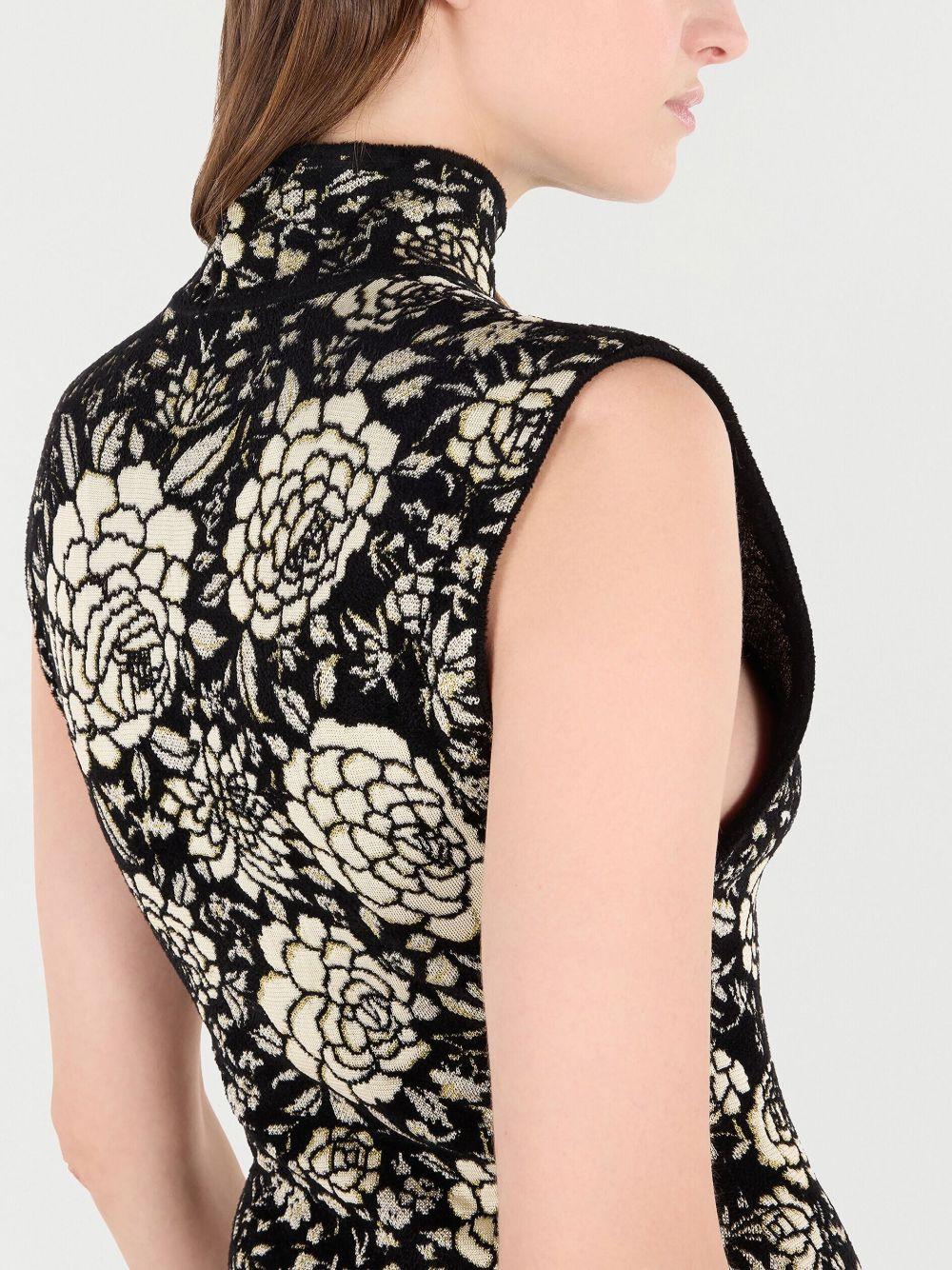 floral-motif high-neck top - 6