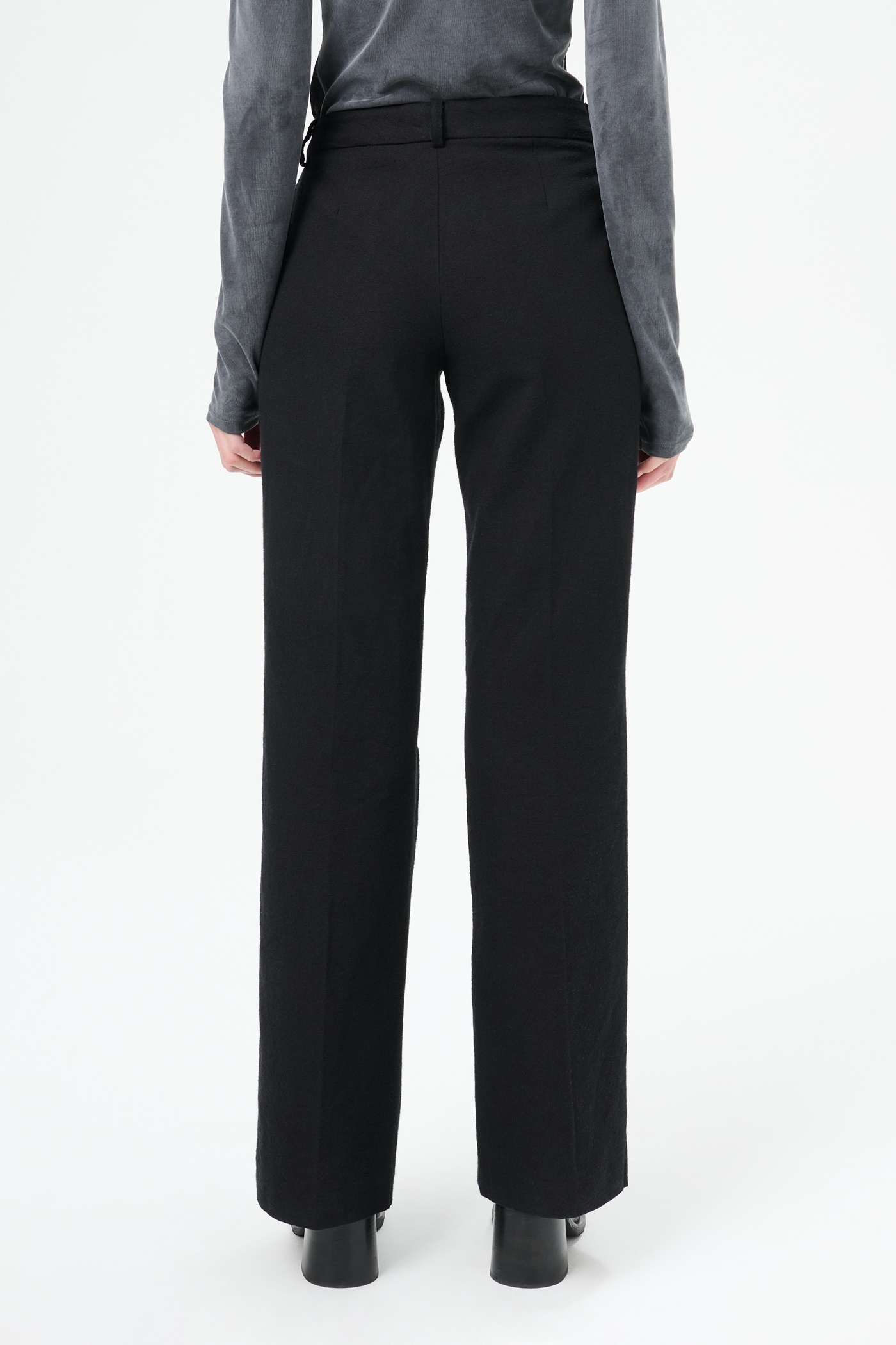 Hip Trouser Draping Black Canvas - 7