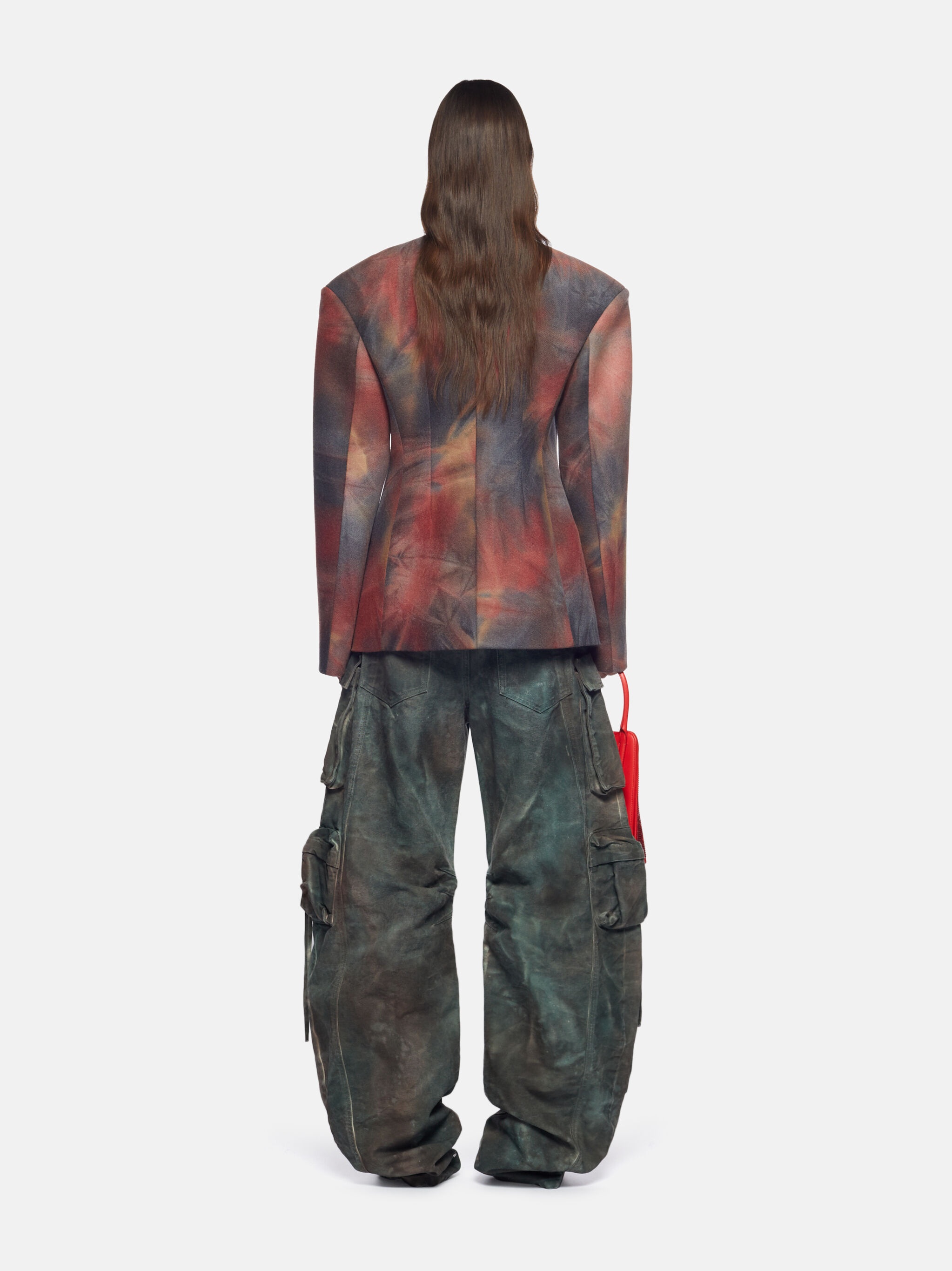 ''FERN'' STAINED GREEN CAMOUFLAGE LONG PANTS - 3